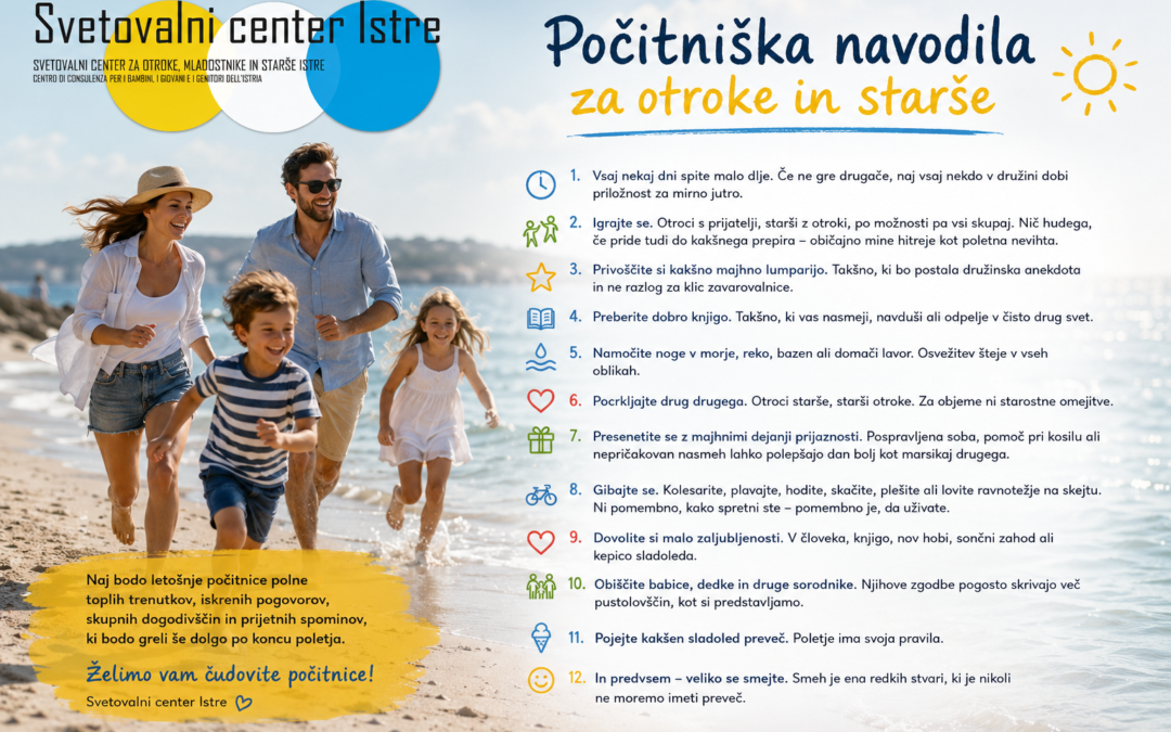 Počitniška navodila za otroke in starše