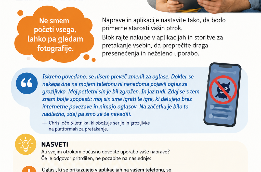 Kako zaščititi pametne naprave pred nezaželenimi nakupi in neprimernimi vsebinami za otroke.